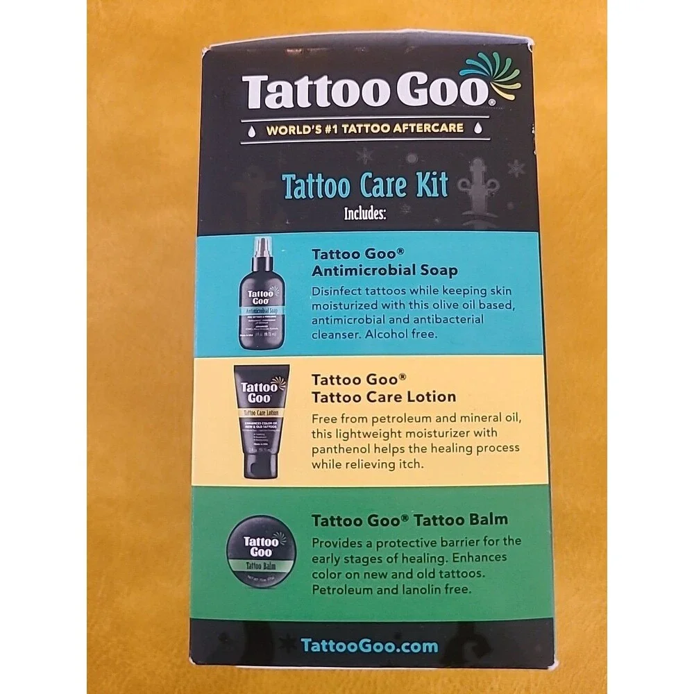 New Sealed Tattoo Goo Tattoo Care Kit: Antimicrobial Soap & Lotion & Balm